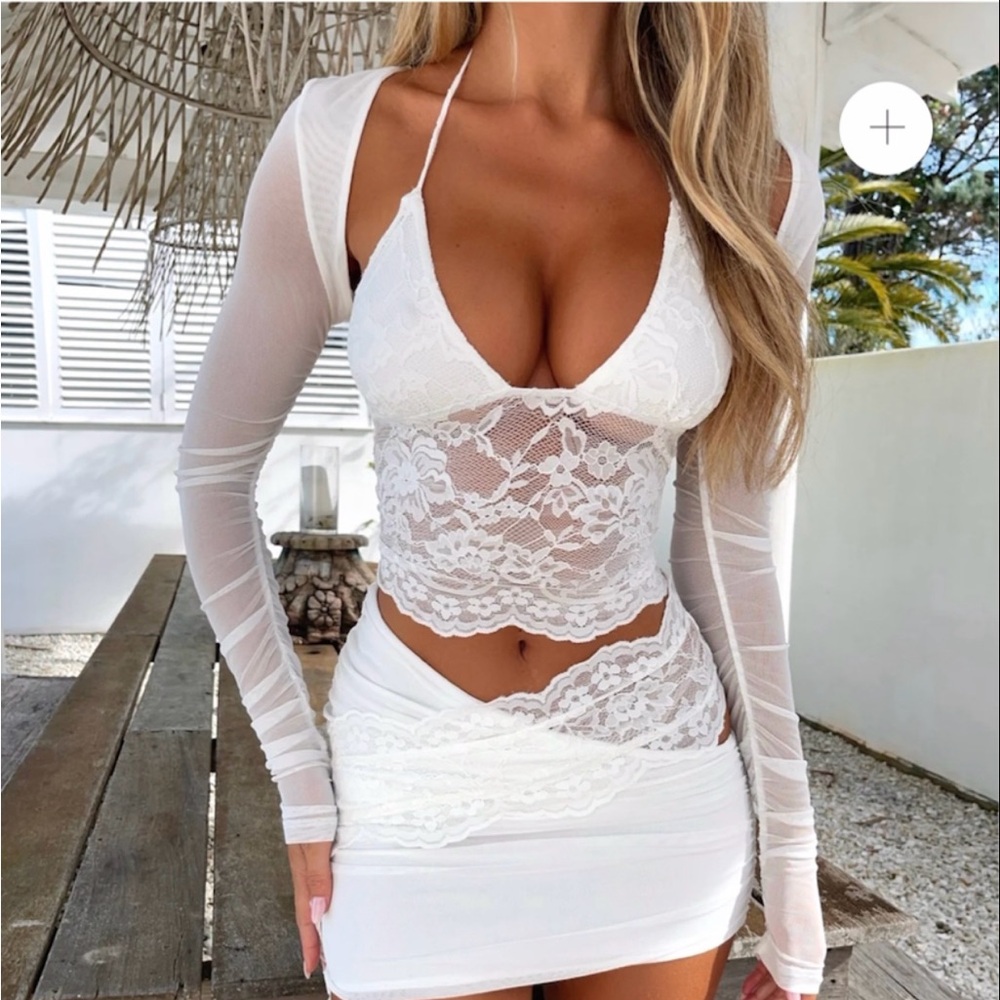Ainsley crop top white 2 pieces